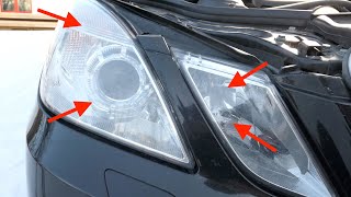 Mercedes W212  How To Change all Headlight Bulbs [upl. by Onilecram]