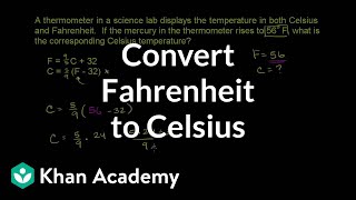 Converting Fahrenheit to Celsius  PreAlgebra  Khan Academy [upl. by Nej863]