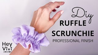 DIY RUFFLE SCRUNCHIE easy to follow scrunchie sewing tutorial professional results [upl. by Mosa]