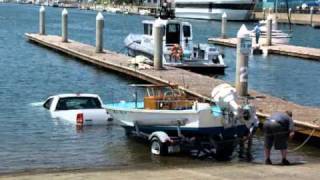 Boat Ramp Fails  Towing 30 foot boats with a Lexus [upl. by Yoho]