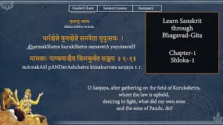 Learn Sanskrit Through BhagavadGita Shlokas  Chapter1  Shloka1 [upl. by Nnayecats]