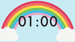 1 Minute Countdown Rainbow Timer 🌈 [upl. by Eedyaj]