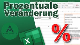 Prozentuale Veränderung mit Excel berechnen [upl. by Ahsinroc]