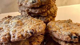 Thin Crispy Walnut Raisin Oatmeal Cookies [upl. by Domini]