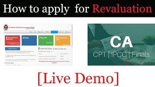 Live Demo How to apply for Revaluation of CA Exams  CA Exam Revaluation [upl. by Nnaeel]