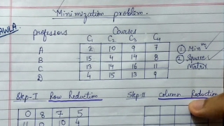 Assignment Problem in HindiHungarian Method Minimization Type Operations Research [upl. by Osman]