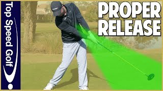 Proper Golf Swing Release [upl. by Emyaj]