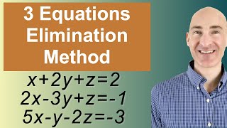 Solving Systems of 3 Equations Elimination [upl. by Eus]