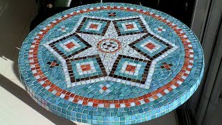 DIY Mosaic Garden Table  Design Glue Grout amp Finish [upl. by Ayisan]