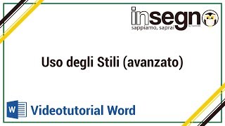 Word lezione 2 uso degli stili avanzato [upl. by Anahc122]