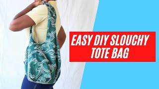 DIY Slouchy Tote Bag Sewing Tutorial  Easy Sew Bag Project with Printable Sewing Pattern [upl. by Nnoryt735]