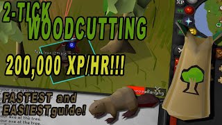 OSRS 2 Tick Woodcutting  THE EASIEST WAY  200k xphr [upl. by Higginbotham]