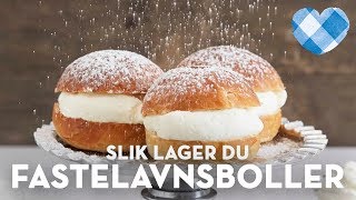 Fastelavnsboller med vaniljekrem toppet med et fresht melisdryss  TINE Kjøkken [upl. by Katusha]