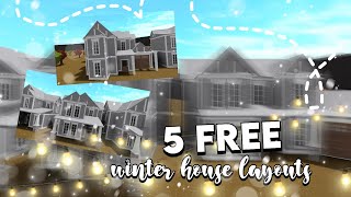 Roblox  Bloxburg 5 FREE Winter House Layouts  House Build [upl. by Klecka886]