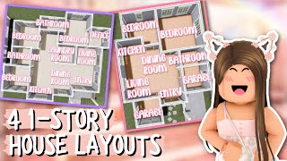 🏡 4 FREE ONESTORY HOUSE LAYOUT IDEAS  SPEEDBUILD  Free To Use Roblox BloxburgAxrielii [upl. by Katie878]