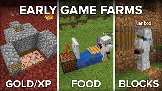 3 Farms For Your First Day in Minecraft [upl. by Marks751]