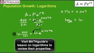 Population Growth Logarithms [upl. by Nova552]