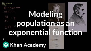 Modeling population as an exponential function  First order differential equations  Khan Academy [upl. by Ecilahs]