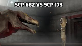 SCP682 VS SCP173 SFM [upl. by Atsiuqal]