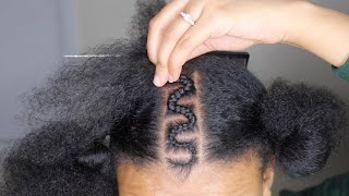 How To Do Zig Zag Cornrows On Your Own Natural Hair [upl. by Lauzon]