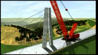 3D Visualisation of Millau Viaduct construction [upl. by Mays39]