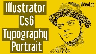 Adobe Illustrator Cs6  Typography Portrait  Bruno Mars [upl. by Annia231]