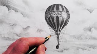 How to Draw a Hot Air Balloon and Draw Clouds [upl. by Leahcim869]