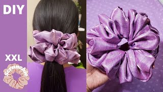 XXL Scrunchie Easy Tutorial  How To Make Oversized Scrunchie  DIY [upl. by Ecienaj]