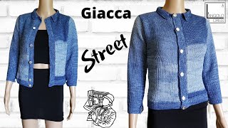 TUTORIAL Giacca alluncinetto tunisino STREET [upl. by Grail]