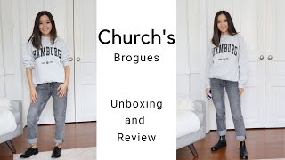 Churchs Brogues Oxford shoes Unboxing Review Try On [upl. by Nofets]