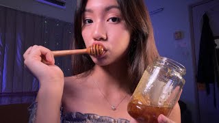 ASMR  Honeycomb  Sticky Satisfying Sounds [upl. by Kilah403]