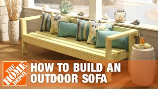 DIY Patio Furniture Outdoor Sofa  The Home Depot [upl. by Earehs]