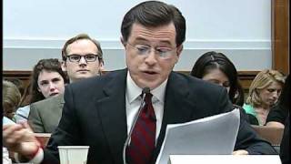 Colbert stays in character at congressional hearing [upl. by Iggep]