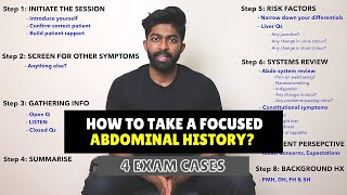 OSCE History Taking  FOCUSED ABDO History  4 exam cases [upl. by Sinegra]