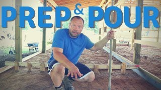 How to Prepare and Pour a Concrete Slab for a Pole Barn Lean To  Pole Barn Shop Series Part 13 [upl. by Notlad543]