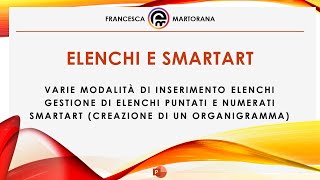 PowerPoint  Tutorial 4 Elenchi e SmartArt in PowerPoint [upl. by Anoo]