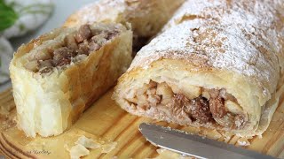 Strudel de manzana con pasas🍏MUY CRUJIENTE [upl. by Hakeem]