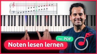 Noten lesen lernen am Klavier für Anfänger  PDF [upl. by Cynthy128]