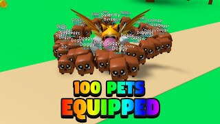 😱 100 PETS EQUIPPED  BUBBLE GUM SIMULATOR [upl. by Ellemac361]