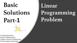 Basic Solutions Part 1 Linear Programming Problem Basic Feasible Solutions [upl. by Humfried]