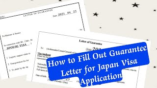 GUARANTEE LETTER GUIDE HOW TO FILL OUT FOR JAPAN VISA APPLICATION [upl. by Debra54]