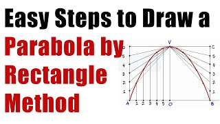 Easy Steps to Draw a PARABOLA by RECTANGLE METHOD  Engg Curves  Engg Drawing [upl. by Ramah]