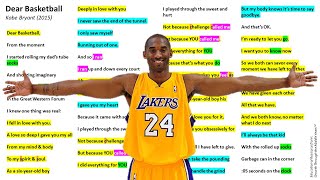 Kobe Bryant ‘Dear Basketball’ Poem Techniques Annotated [upl. by Kcerb]