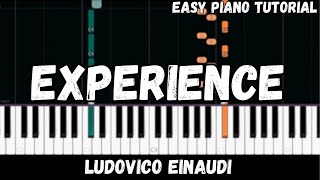 Ludovico Einaudi  Experience Easy Piano Tutorial [upl. by Ellahcim305]