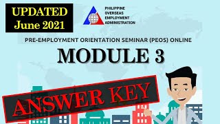 PEOS ANSWER KEY Module 3  Updated June 2021  PreEmployment Orientation Seminar [upl. by Yeliac]