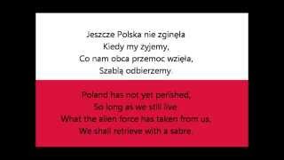 HYMN POLSKI  NATIONAL ANTHEM OF POLAND lyrics [upl. by Lihas]