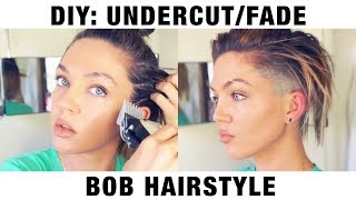 DIY UNDERCUTFADE BOB HAIR STYLE [upl. by Eentihw]