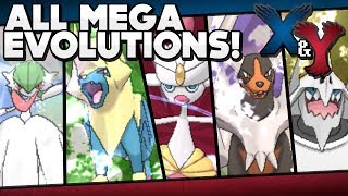 Pokémon X and Y  All Mega Evolutions w Stats and Locations [upl. by Akir71]