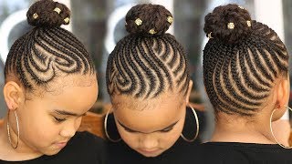 Super Cute Back To School Cornrows  Kids Natural Hair [upl. by Rosenkranz873]