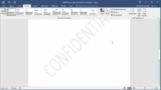 How to Add a Watermark to a document in Word 2016 [upl. by Hoskinson]